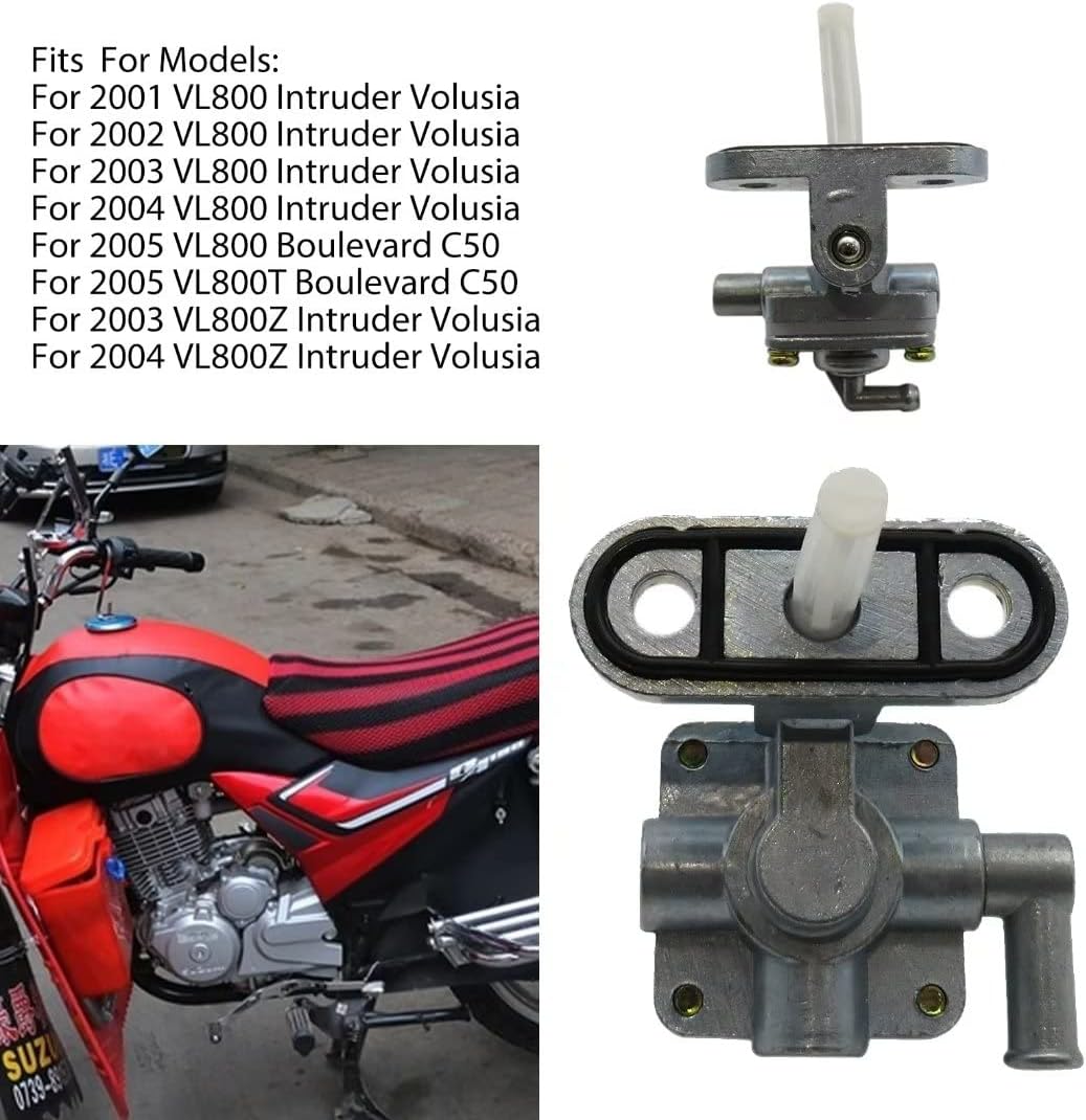 Fuel Petcock Assy for Suzuki for Intruder Volusia 800 Boulevard C50 # 44300-41F0V - Metal Alloy Body - Ball Valve - 2 Ports - 1/4 inch NPT Outlet