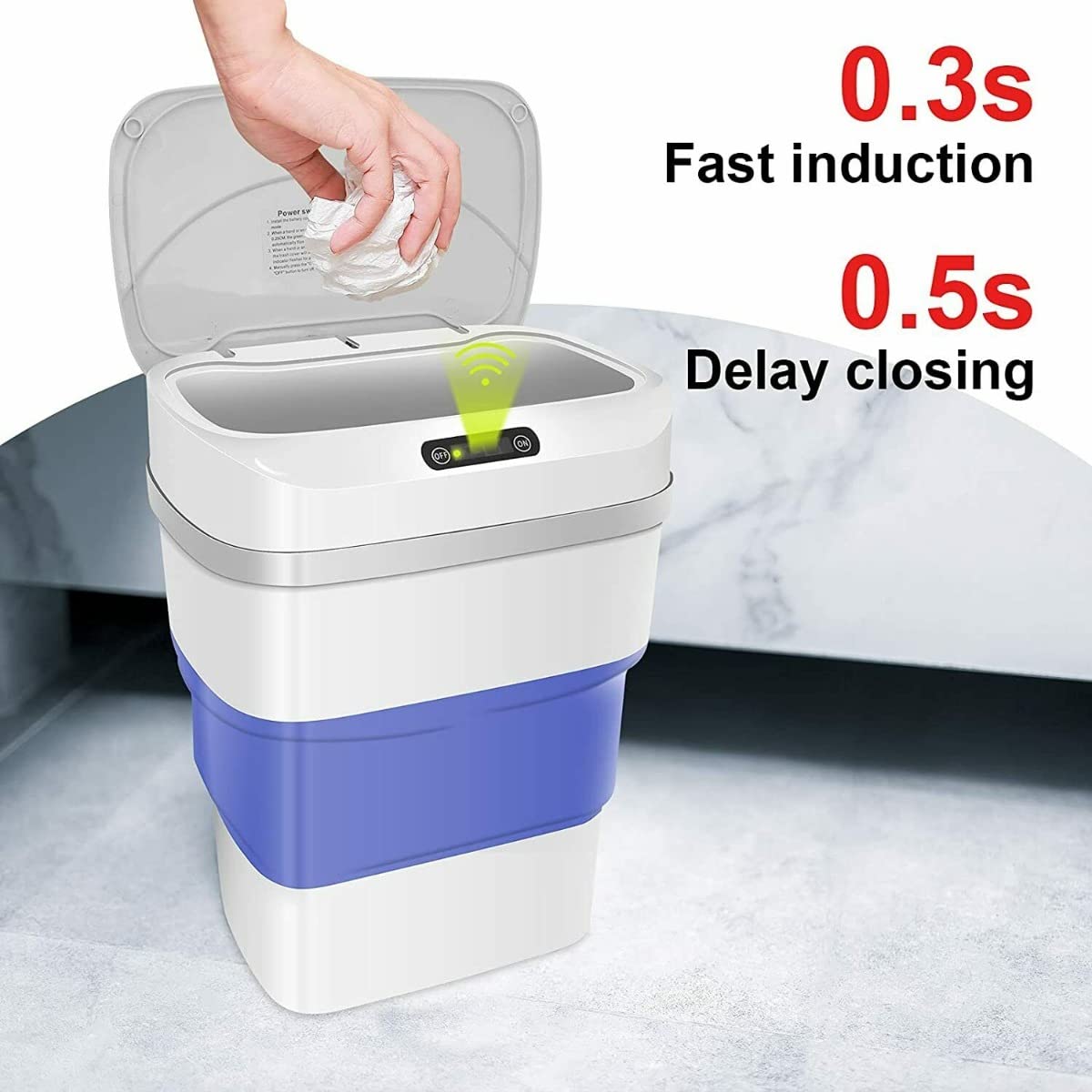 Pattumiera da bagno con sensore di movimento automatico