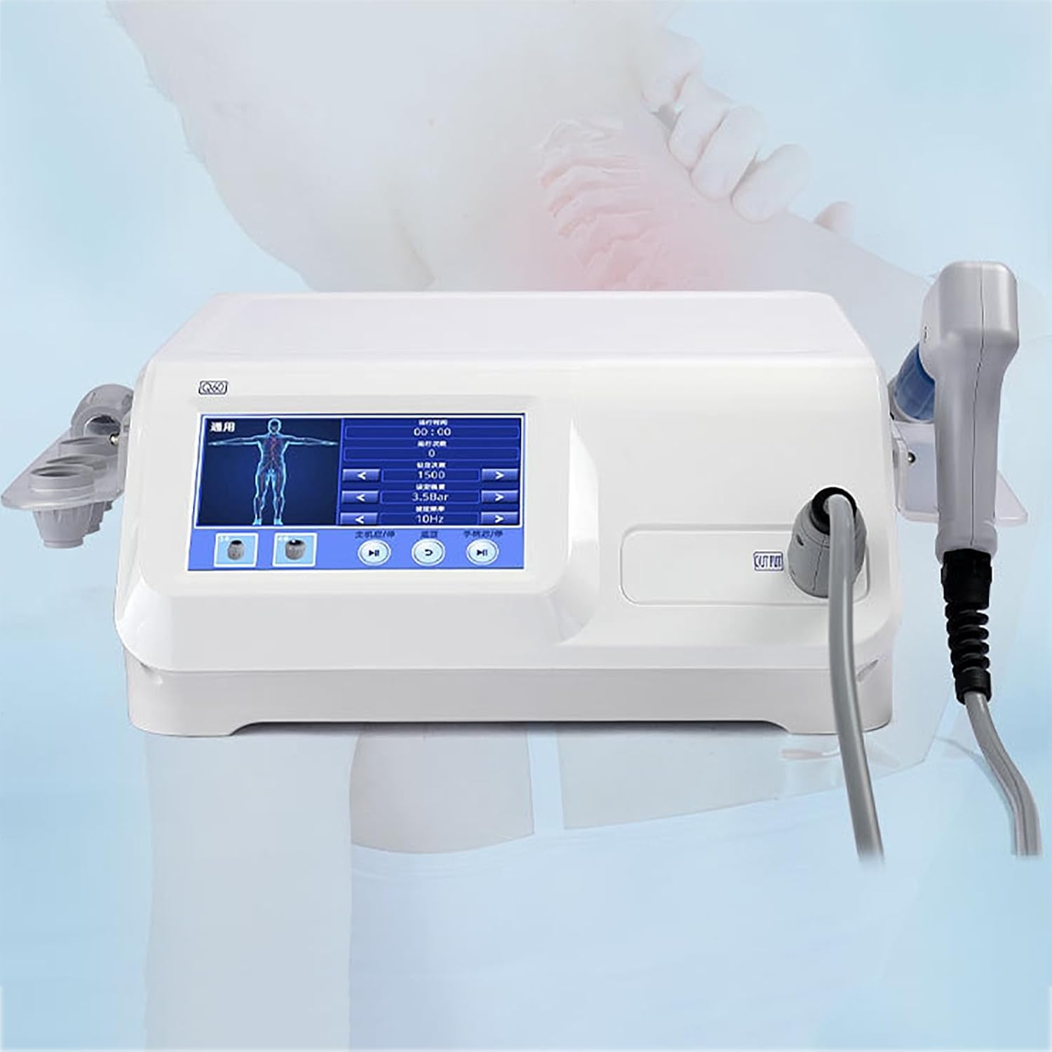 Pneumatic Shockwave Therapy Machine - Extracorporeal Focused Shockwave Therapy, 5 Adjustable Heads, 0.5-8.0bar Intensity, 1-20HZ Frequency for Non-invasive Pain Relief, Deep Tissue Treatment