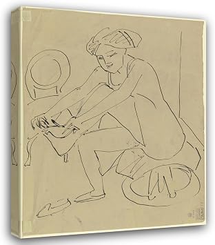 ArtDirect Nackte Frau bei der Pedicure (ca 1909) Custom Framed Art Print Giclee Print or Canvas Options with Various Sizes and Customization by Ernst Ludwig Kirchner