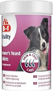 8in1 Bierhefe Tabletten - einzigartige Kombination aus Vitaminen für alle Hunde, unterstützt die Haut- und Fellpflege, 1 Dose (260 Tabletten) product image
