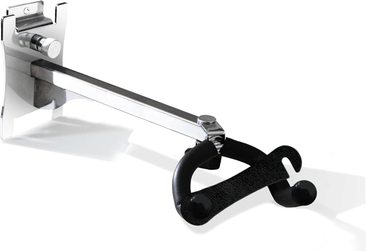 DLDIRECT 6-Inch Chrome Plated Guitar Hanger with Locking Arm � Durable Steel, Foam-Coated Wall Mount for Acoustic, Electric, Bass Guitars and Banjos