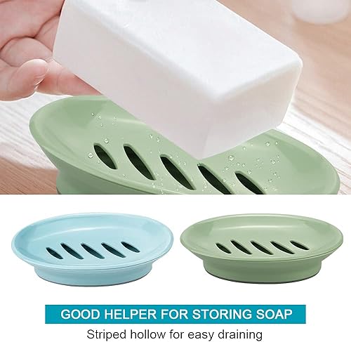 Miniatura 3 de TCOTBE - Jabonera de plástico extraíble con doble compartimento, 2 unidades