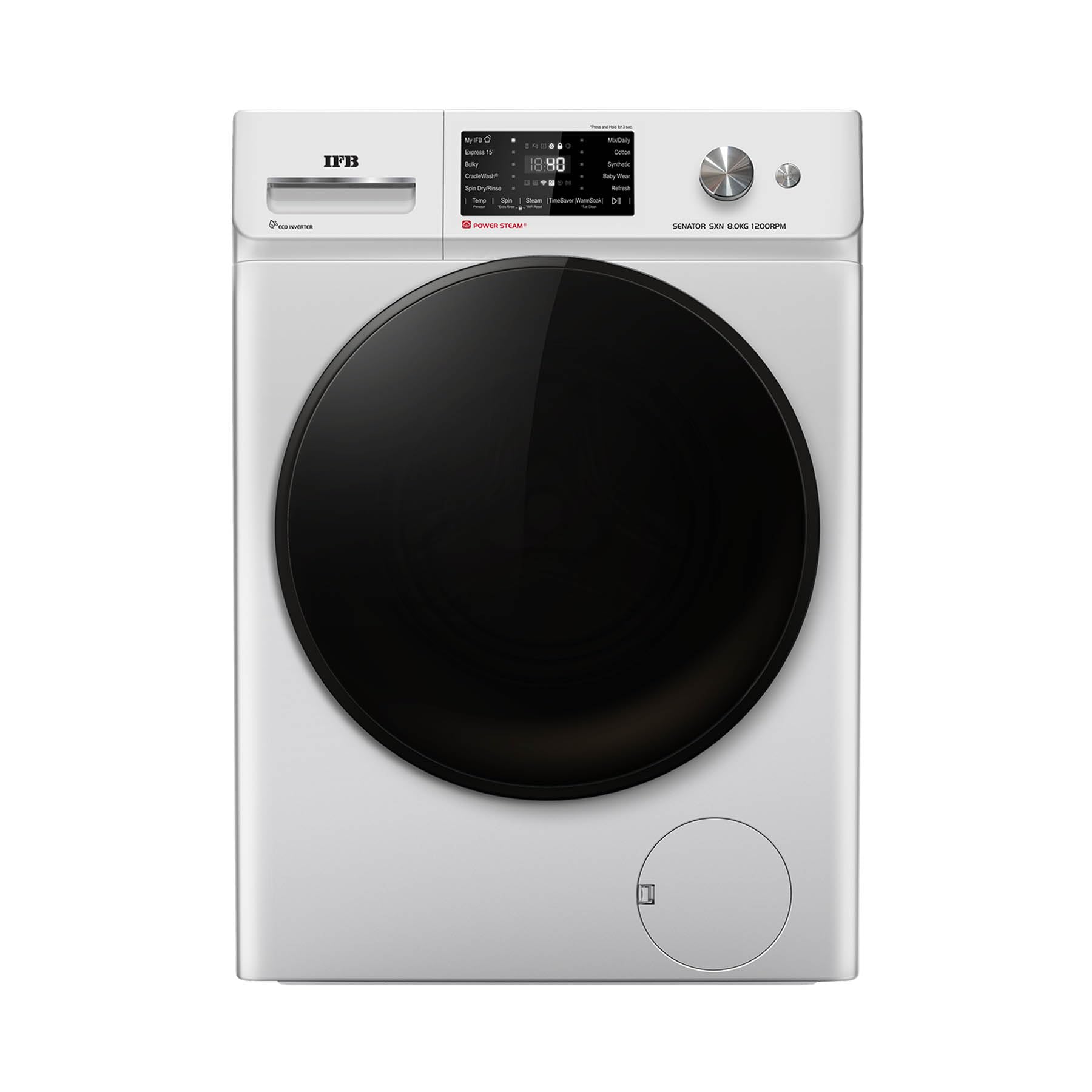 IFB 8 Kg 5 Star Powered by AI with 9 Swirl Wash, Fully Automatic Front Load Washing Machine (Senator SXN 8012K,Steam Refresh Program with Eco Inverter, Senator SXN 8012K, 2024)-image-36