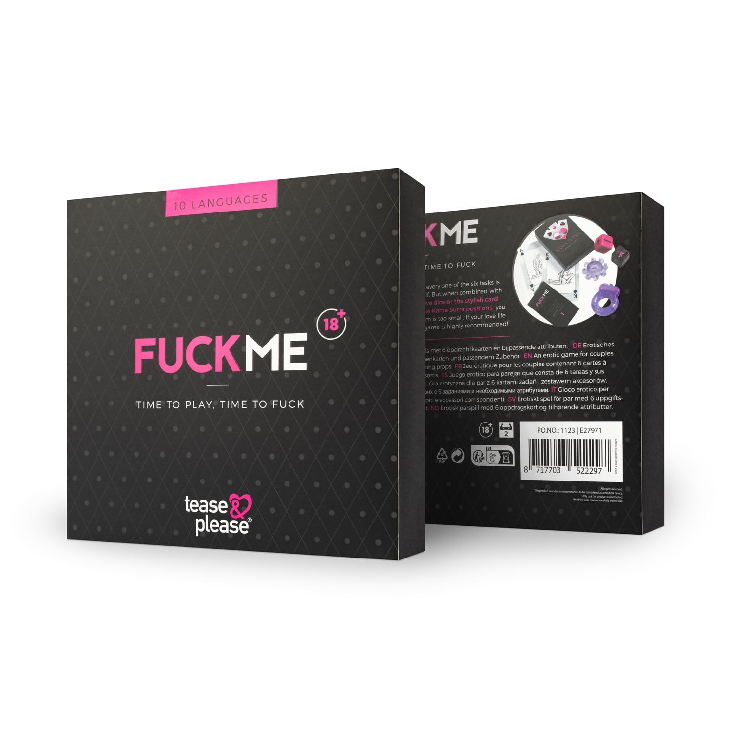 EasyGlide Tease & Please FuckMe Game, Juegos Sexuales de Parejas Adultos para probar nuevas posiciones con atributos incluidos, Juegos eroticos para divertirse en el dormitorio de los adultos