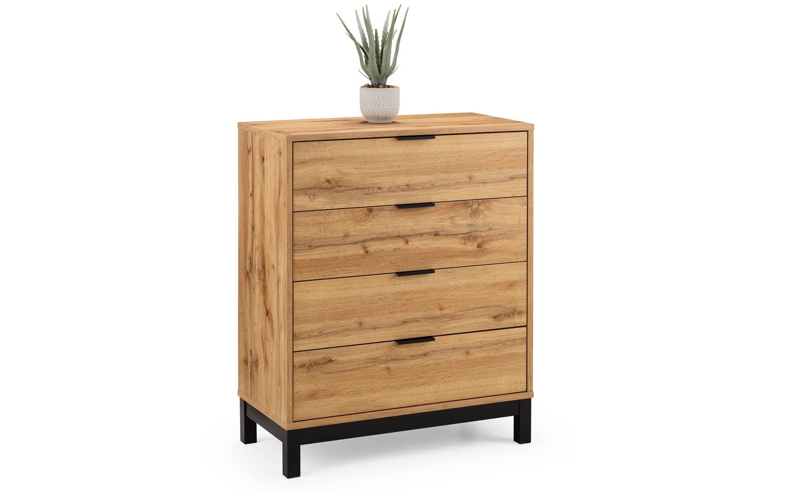 Julian Bowen Oak Wood Bali 4 Drawer Chest