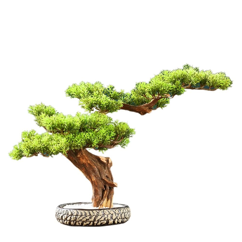 HCZKIUJY Bonsai Artificial Bonsai Tree Indoor Fake Pine Plants Decoration For Living Room Entryway Office Plant
