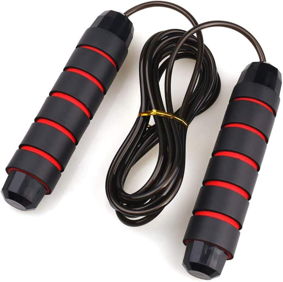 LEOU Adjustable Skipping Rope, Tangle-Free Jumping Rope Workout Speed Rope with Ball Bearings Rapid Speed and Memory Foam Handles-Ideal for Women Men Kids for Fitness Exercise- 2 PCS