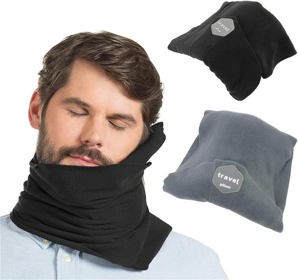 YNTT Travel Pillow for Neck Support- Super Soft Neck Pillow with Shoulder Support and Cozy Cushioning Lightweight (Grey)