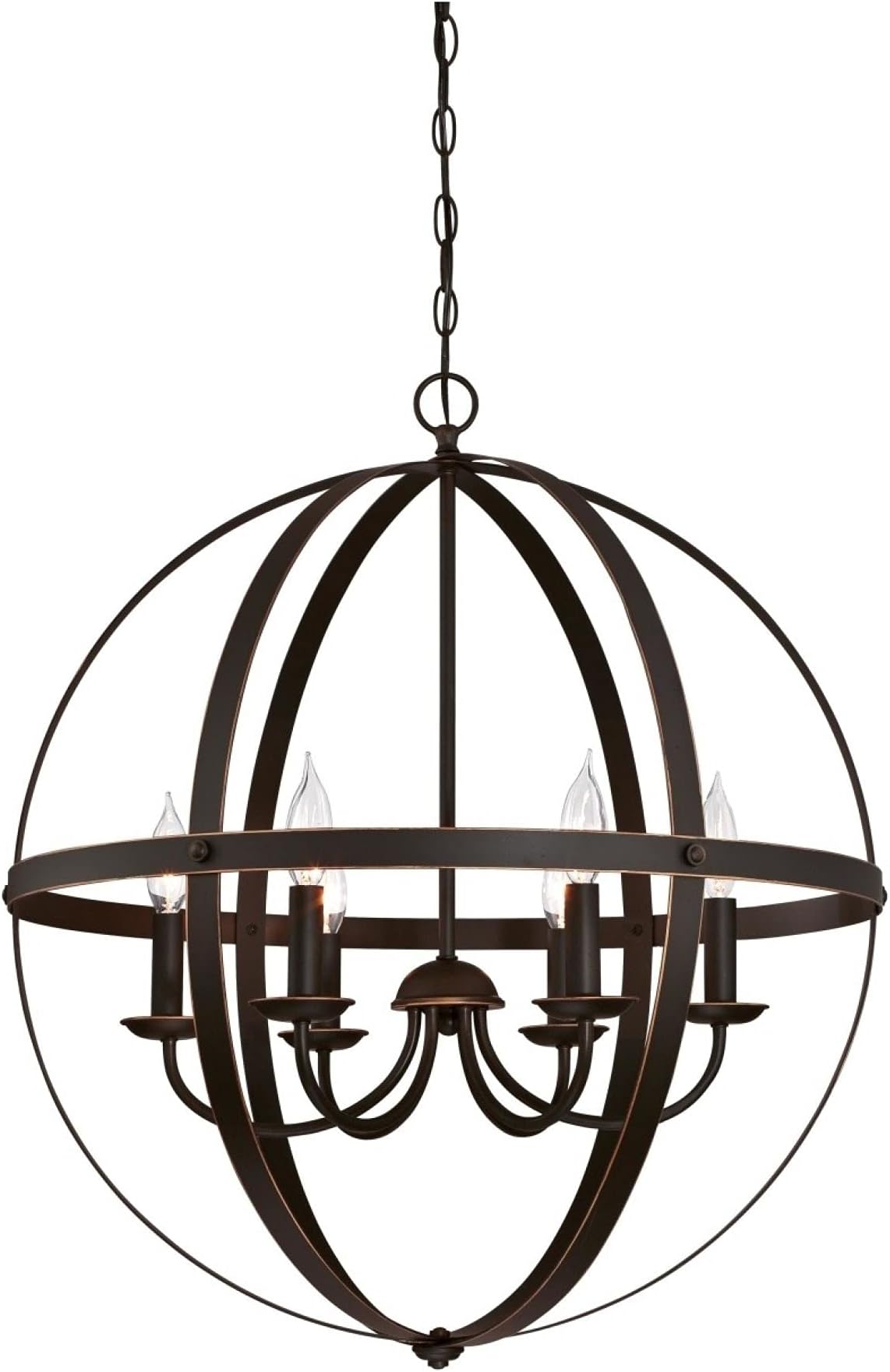 Lighting 63282 Stella Mira Six-Light Indoor Chandelier, Oil Rubbed Bronze Finish with Highlights
