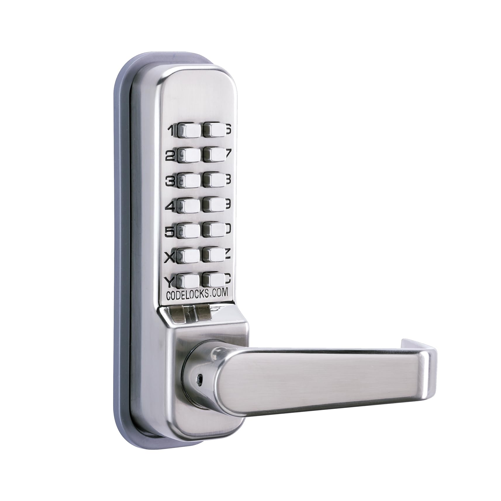 D&D Technologies Codelocks DDCL410BBSS Medium Duty Mechanical Keyless Metal Gate Lock, Push Button Latchbolts, Front & Back Locks Provide Coded Access in Both Directions, Stainless Steel Finish