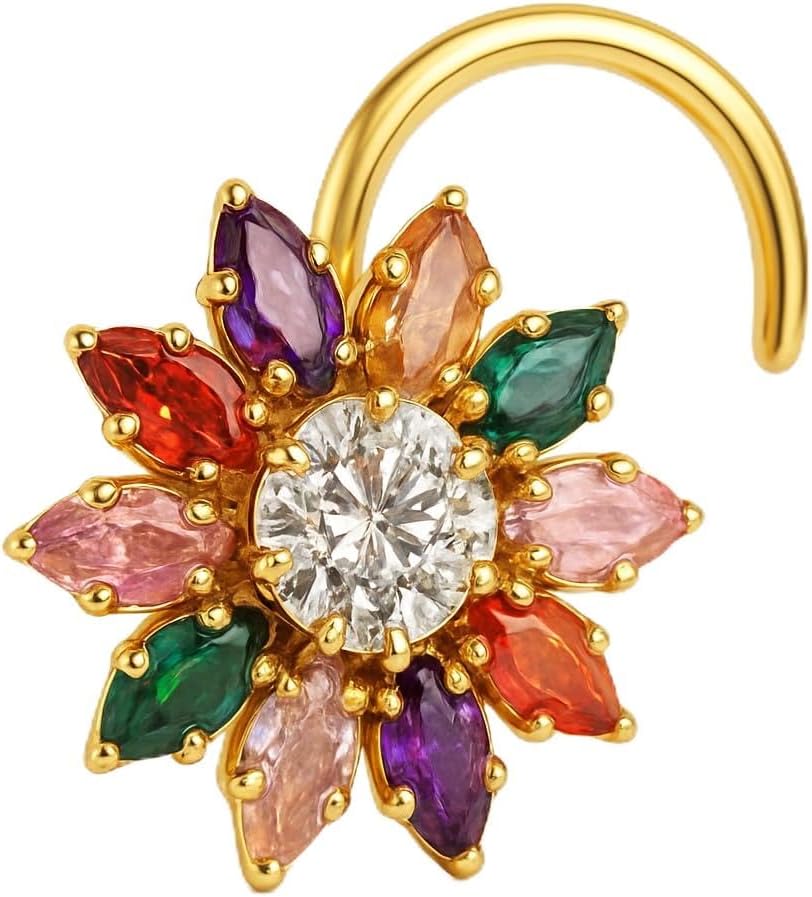 Multi Nose Stud Flower Nose Jewelry Indian Nose Ring