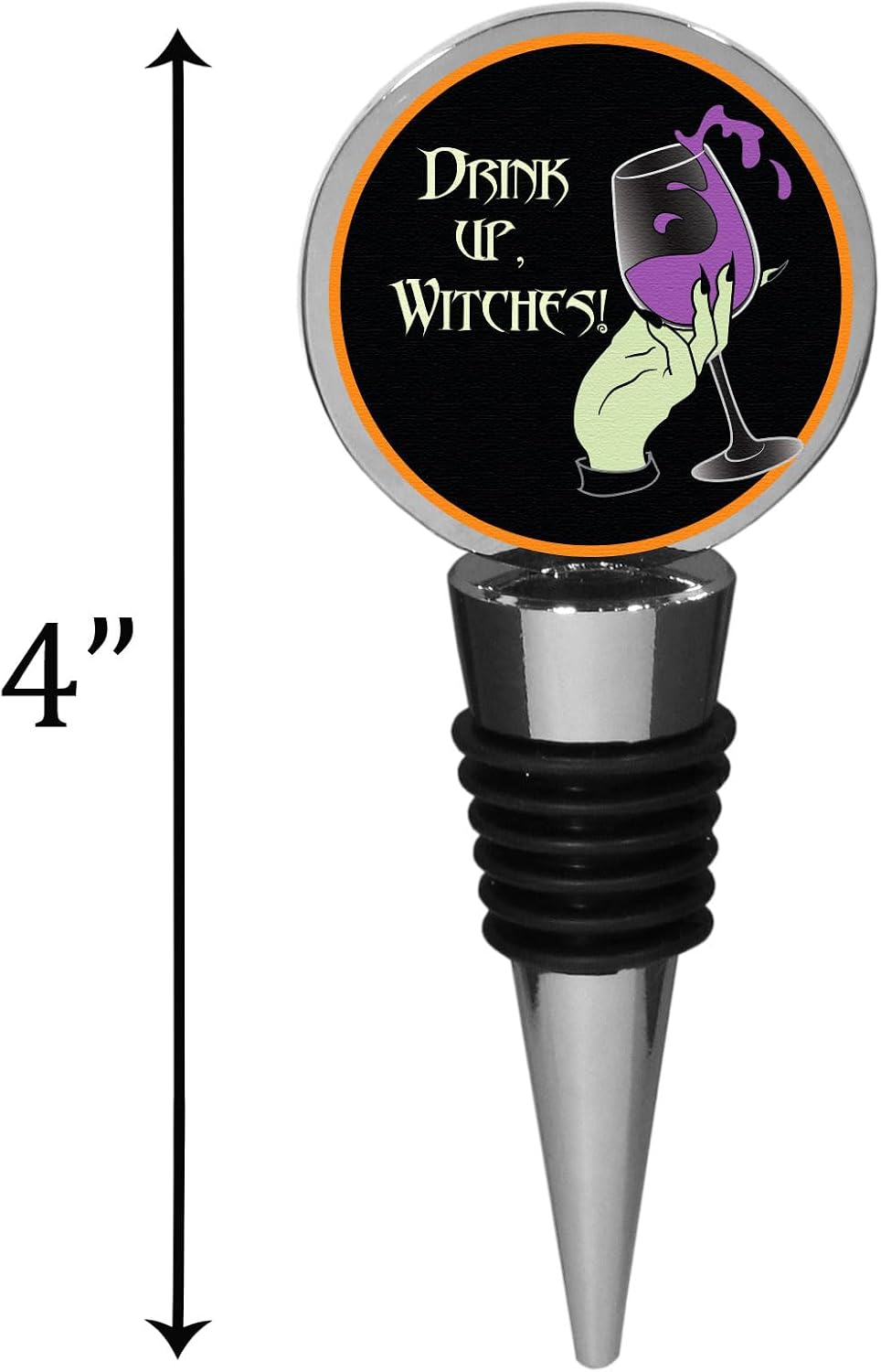 Siskiyou Drink up Witches Wine Stopper, One Size, Chrome