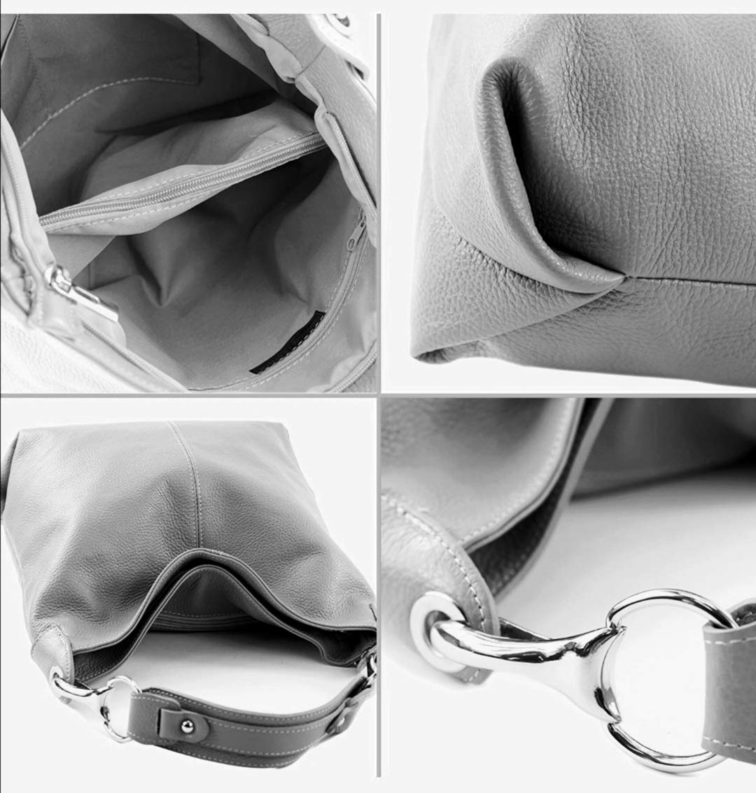 AmbraModa GL033 - Bolso de mano bolso de hombro de piel para mujer