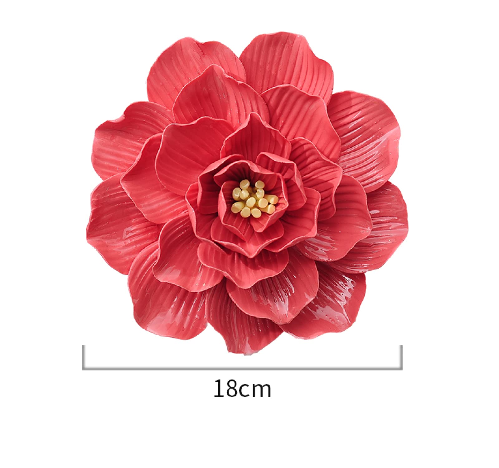 Flor de cerámica Flores Rojas de Dalia Escultura Artesanal Arte de la Pared Decoración 3D hogar Sala de Estar Oficina Regalo de Boda