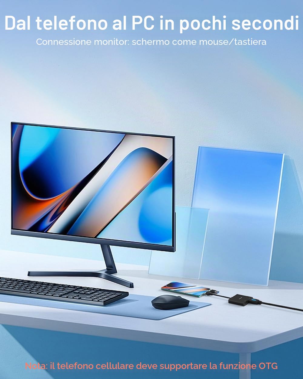 Adattatore USB 3.0 to Dual HDMI, USB to 2 HDMI Multiple Monitor 4K 1080P 60Hz Full HD Audio Video Graphics Converter Cable Laptop Splitter Extended Display Dual Screen Desktop for Windows Mac