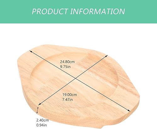 Miniatura 2 de Salvamanteles de madera redondo de madera para carne, placa base de madera, posavasos para fajita, bandeja de madera, almohadilla de olla caliente,