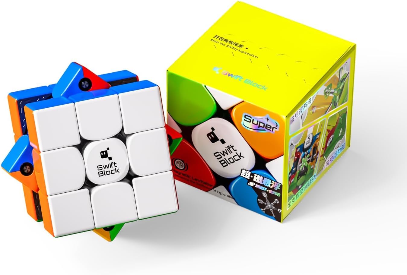 Swift 3x3 Super Maglev Speed Cube Matte 55mm GES | Flagship 55mm maglev speed cube in matte finish. Light 71g fidget puzzle with toolless 8-gear GES.
