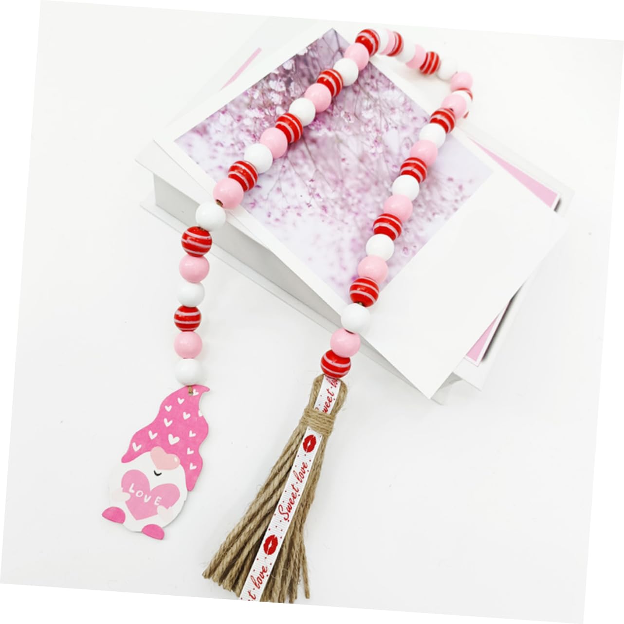 6 STK Perlen Zum Valentinstag Dekorative Perlen Bauerngirlande Quasten-perlen- Valentinstag Girlande Perlengirlande Dekorationen Für Zu Hause Hanfseil Das Banner Natürlich