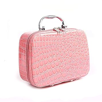 Mahi Fab Latest Stylish Makeup Bag for Women | Cosmetic Storage Boxes | Jewellery Organizer | Toiletry Box with Compact Magnifying Mirror for Travel (Multi-Colour)