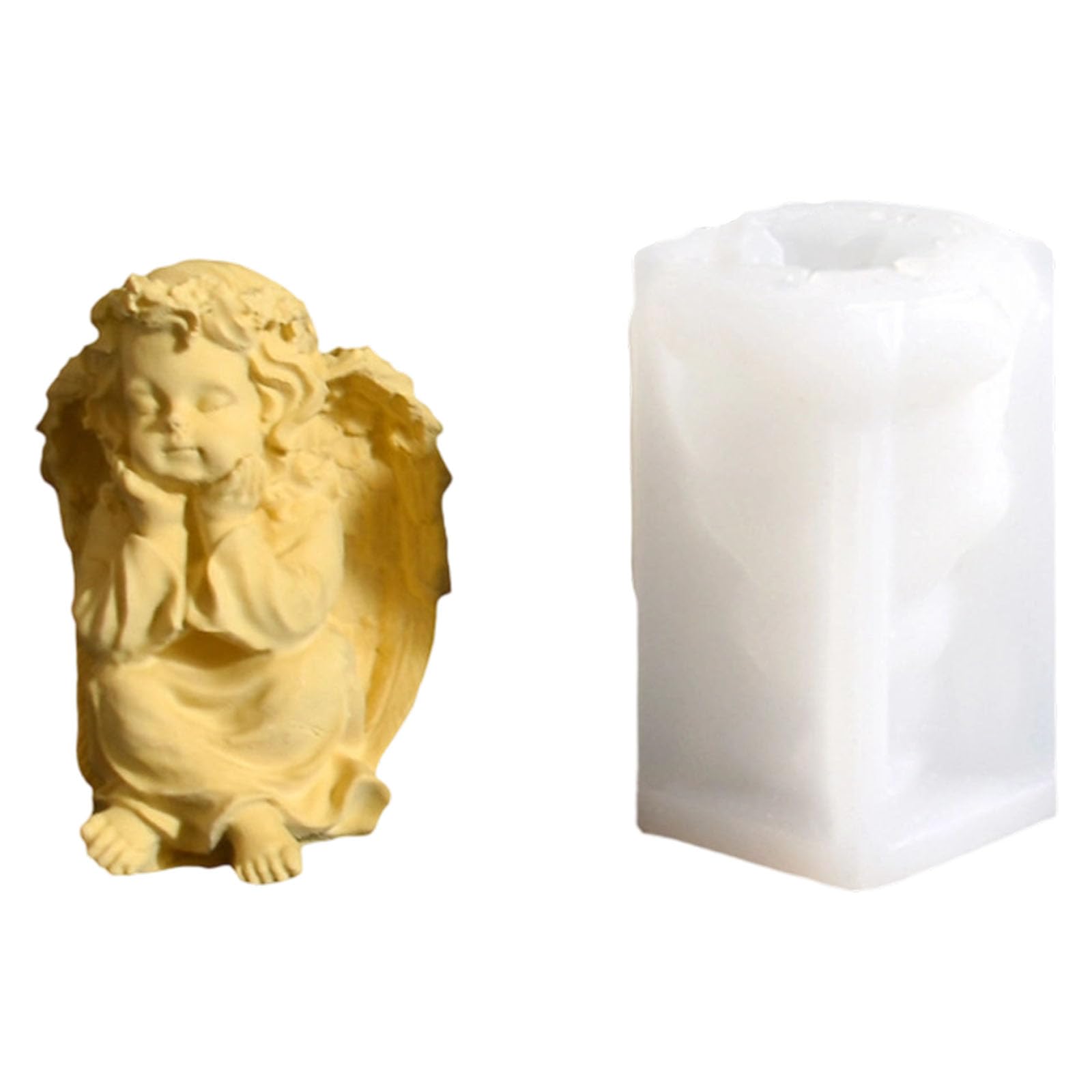 Jazuaiao Detailed Cherubim Elastomer Flame Cast with Release for Creative Undertakings Silicone Patron Cherubim Cast