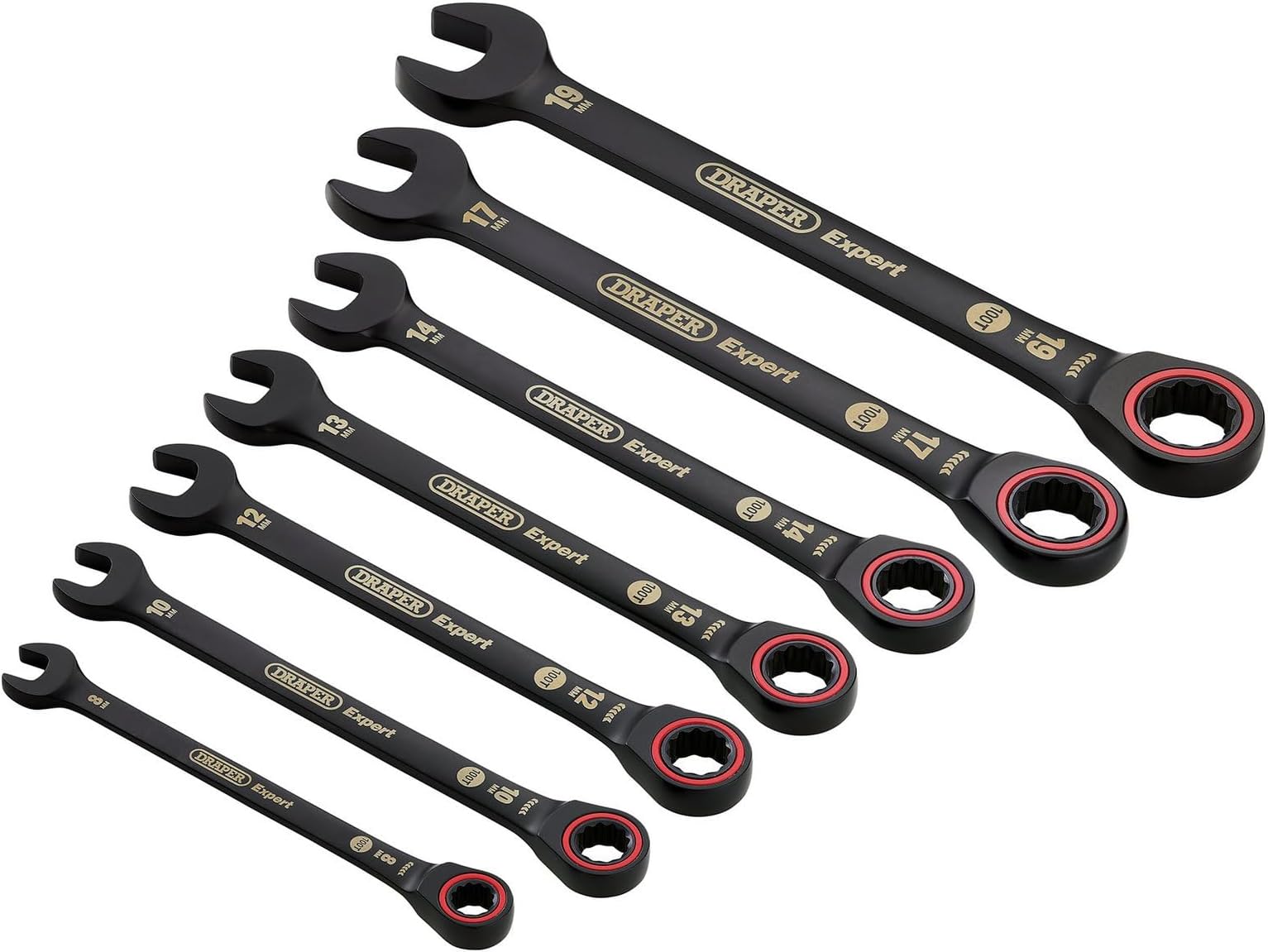 03895 Expert HI-TORQ Metric Ratchet Combination Spanner Set, Black (7 Piece)