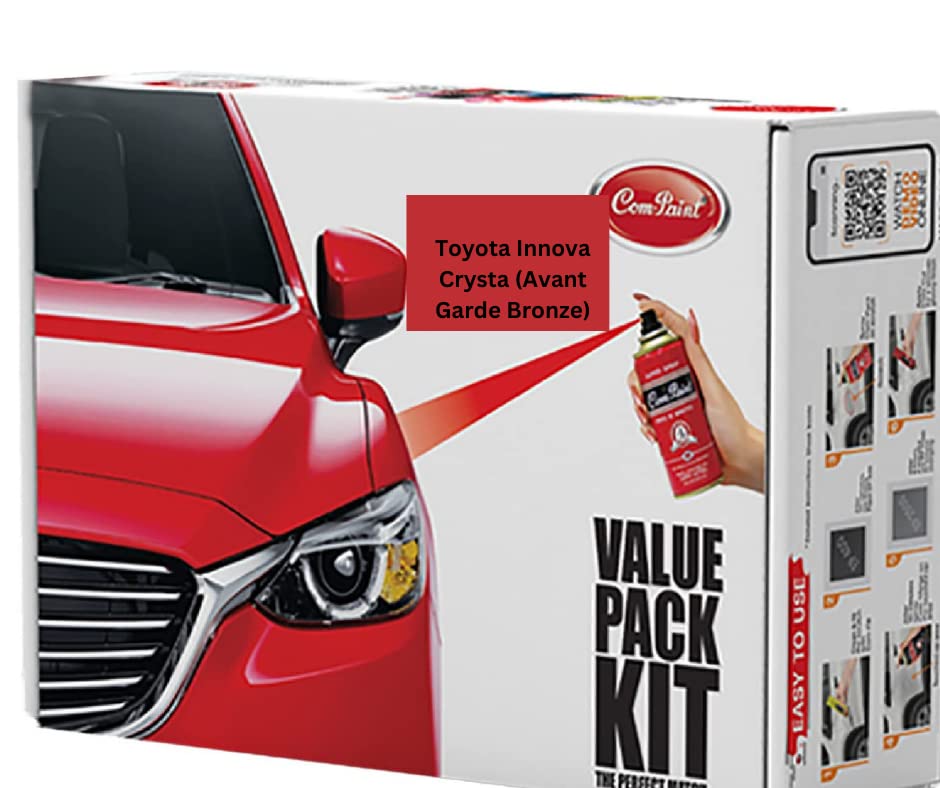COM-PAINT Best Car Scratch Remover Kit - Spray Paint for Toyota Innova Crysta, RC Colour (Avant Garde Bronze) - Made in India