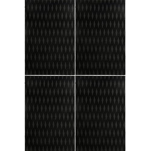 OCEANBROAD 4 Pieces x (15in x 10in) Non-Slip Deck Pad Grip Mat, 3M Adhesive Trimmable EVA Traction Anti-Slip Foam Pad Sheet for Boat Kayak Canoe Yacht Pool Step SUP Board