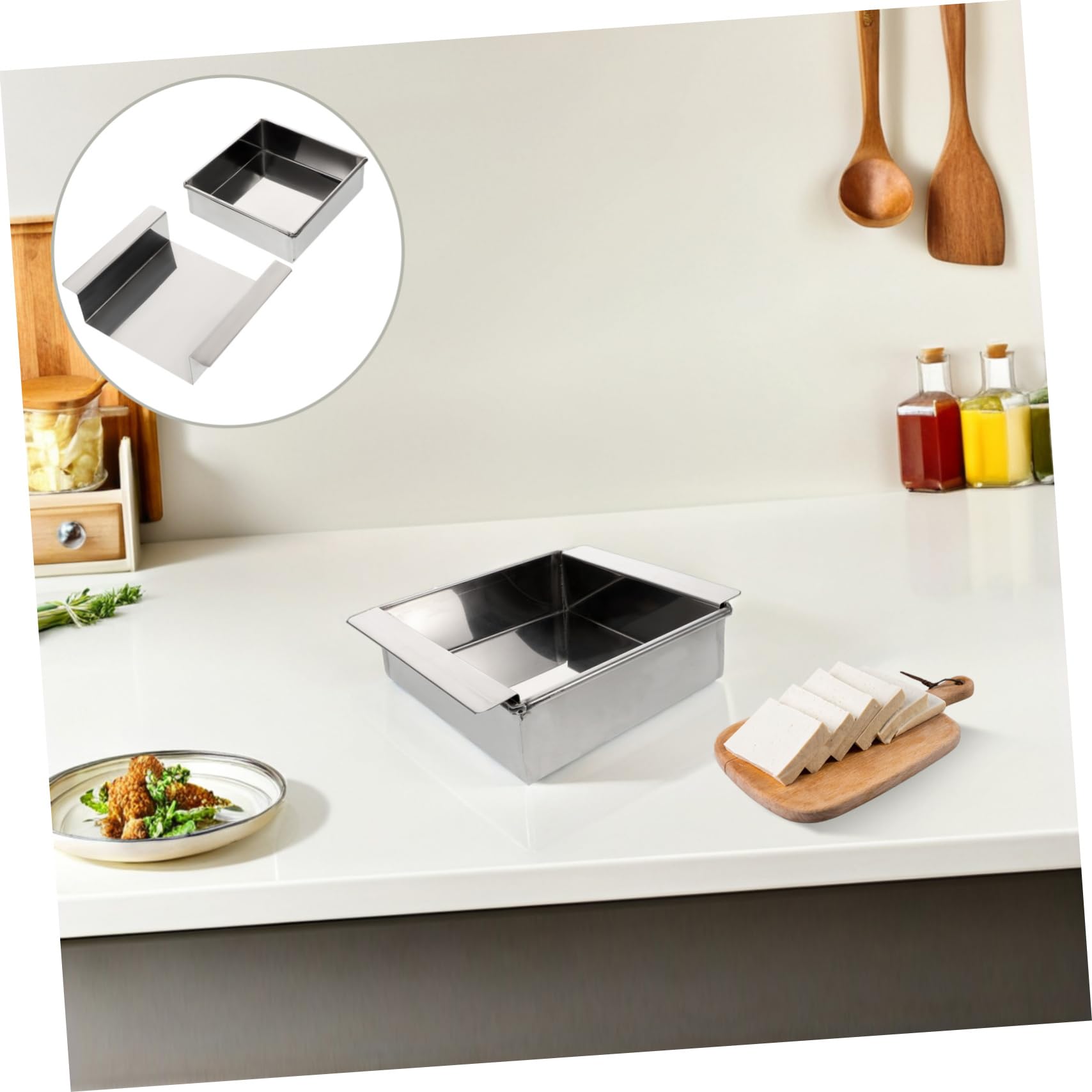 Stampo per Tofu Giapponese in Acciaio Inossidabile, Argento | Strumento da Cucina, Design Elegante, Lavabile Facilità, per Preparazioni Casalinghe