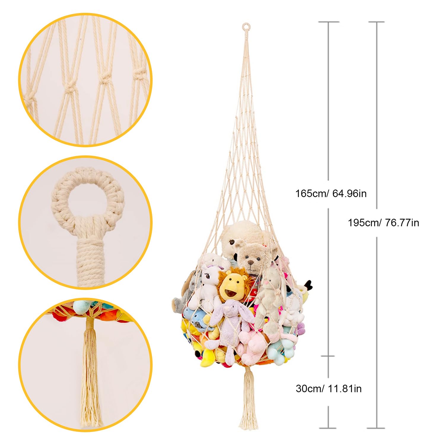 Filet De Rangement Hamac Jouets En Peluche, Rangement Pour Jouets Pour Chambre D'enfant, Pour Coins De Chambre, Murs Et Plafonds, Livré Avec Crochet (Vert Clair