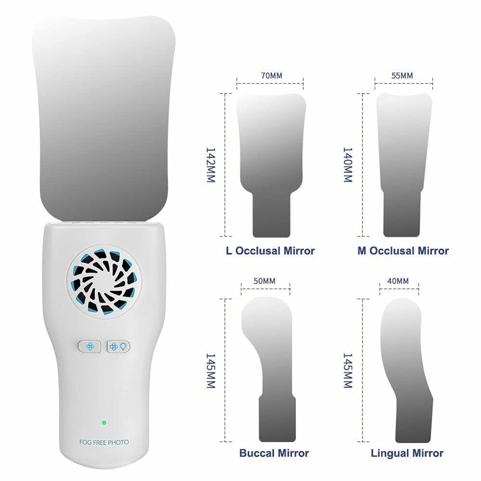 Lusterko do fotografii dentystycznej, przeciwmgielne, lusterko LED do kliniki dentystycznej, zębów, ust, reflektor, do fotografii, narzędzia dentystyczne