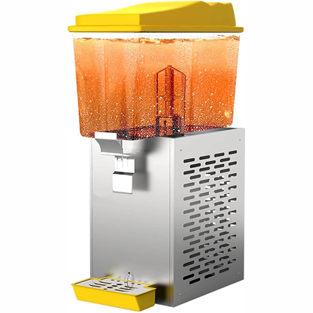 IUYytEW Beverage Dispenser With Spigot, Clear Glass Self-Service Drink Machine For Coffee, Tea, Milk, And Juice, 48L Capacity,16l-Yellow