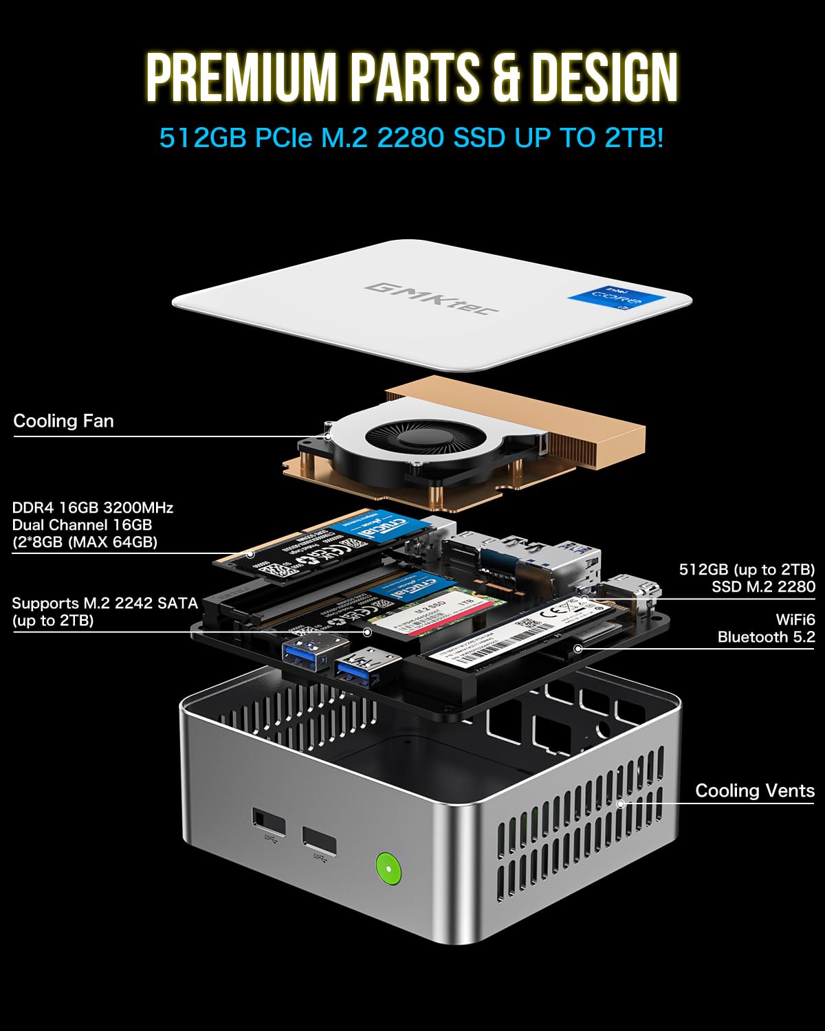 Amazon.com: GMKtec Mini PC Intel i5-12450H Processor (Turbo 4.4