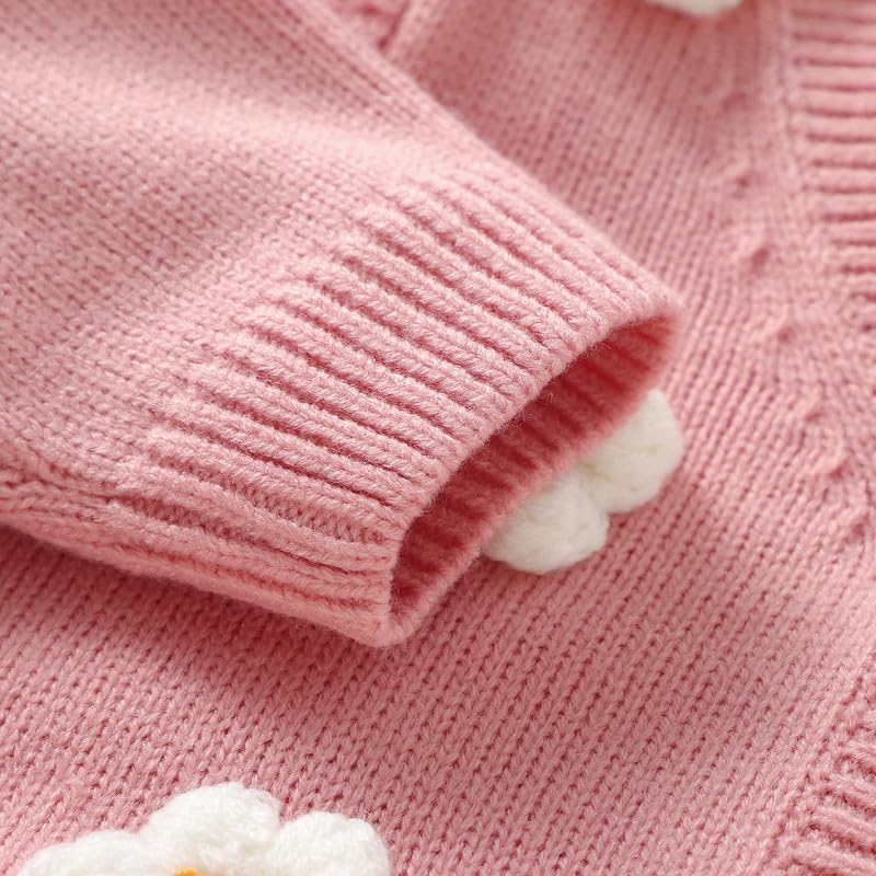 Neiwech Baby Girl Cardigan Sweater Toddler Knit V-Neck Button Long Sleeve Outwear Fall Winter Clothes - Image 6