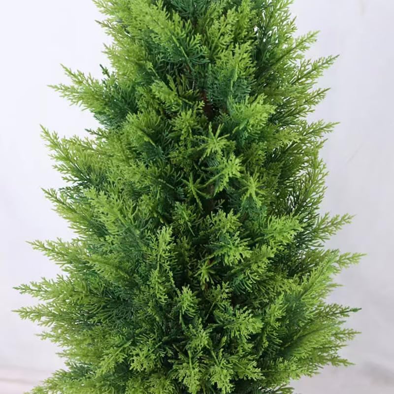 Condition photo showing Good Condition for Lifelike Artificial Cedar Tree - UV Protected Faux Cypress Shrub for Indoor Outdoor Decoration, Adjustable Branches Fake Pine Plant for Home Porch (60cm Pine Tree (Including Pot)