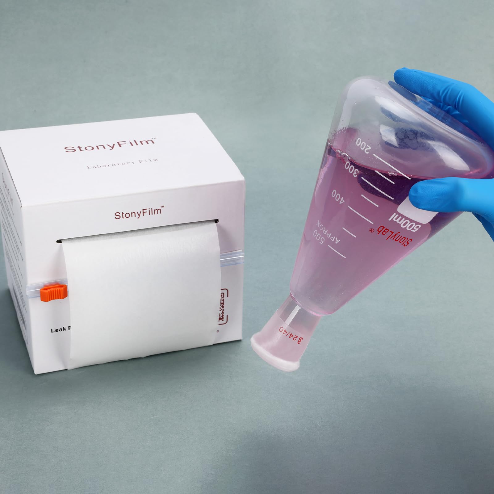 stonylab Film Scellant pour Laboratoire, 10 cm x 38 m, Flexible et Très Extensible (Plus de 500%), Film Auto-Adhésif pour Contenants de Laboratoire, Prévient les Fuites et l'Évaporation