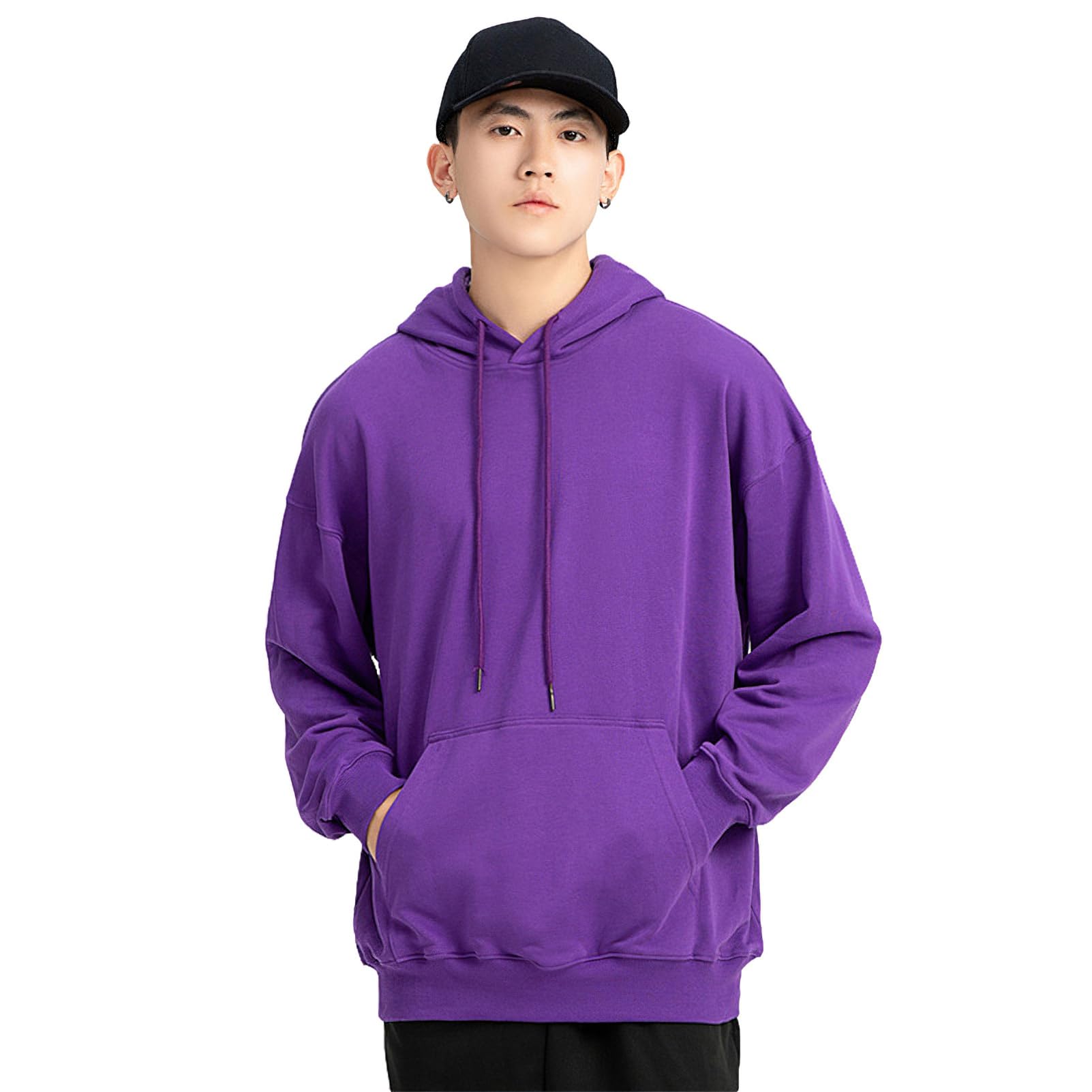Unisex Hombre Mujer Terciopelo Forrado Algodón Hoodies Casual Sudaderas con Capucha Pullover Lisa