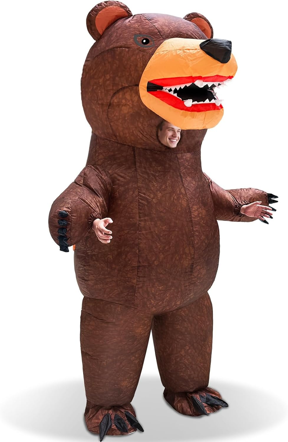 Camlinbo Halloween Inflatable Bear Costume for Adults, Full Body Blow Up Brown Bear Costume for Halloween Inflatables Cosplay Party