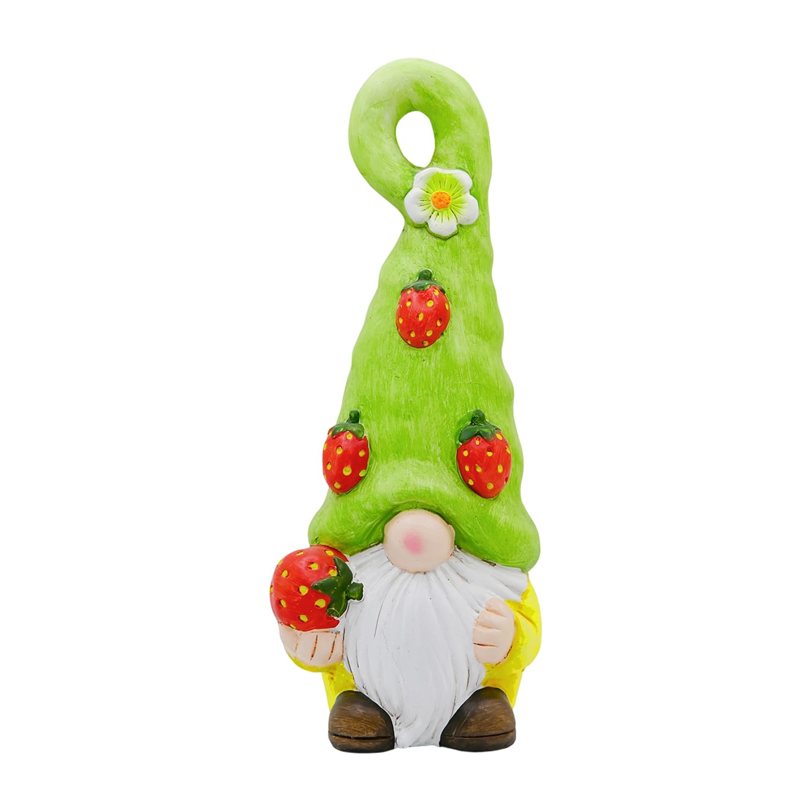 Figurka krasnoluda, rzeźba o tematyce owocowej, 11 x 9 x 29 cm, bajkowy ogród z żywicy, figurka G-nome, wszechstronna wiosenna dekoracja G-nome, do ekspozycji na półkę, do ogrodu, trawnika na podwórko