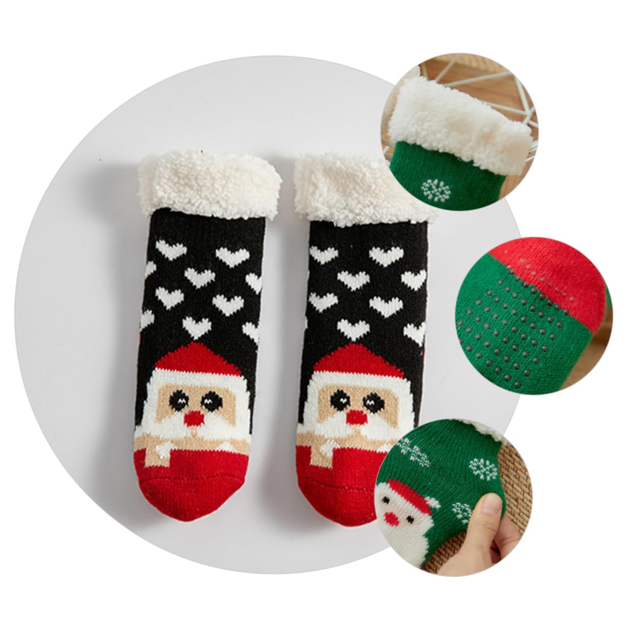 ABOOFAN 6 Paia Calzini Da Natalizi Calzini Di Cotone Per Bambini Di Babbo Natale Pupazzo Di Neve Bambino Tenere Caldo Sherpa Uomini e Donne Per Dormire