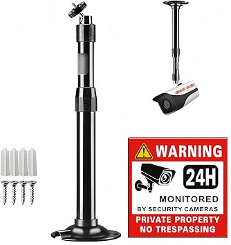 7.87"15.75" Black Telescopic Mount Security Camera Wall Ceiling Mounting Bracket,Adjustable Camera Wall Mount Bracket Compatible with Surveillance IP Camera,Arlo, Arlo Pro, Arlo Pro 2, Wy-ze