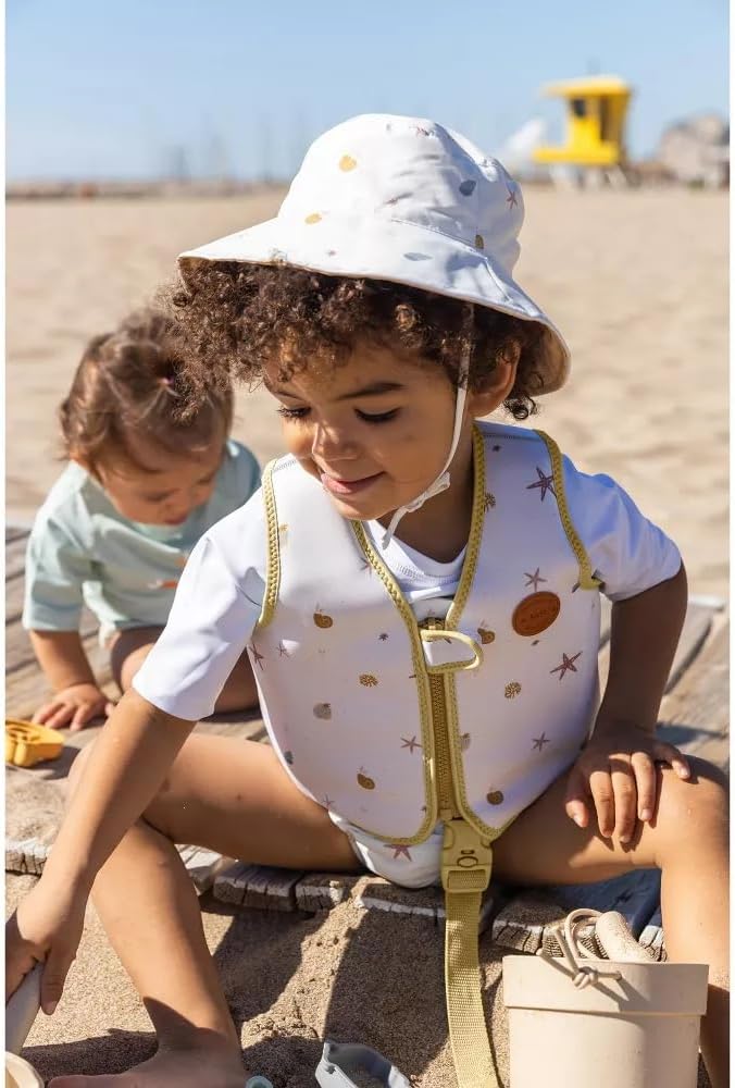 SARO 2025 UV UPF 50+ Swim Vest: Adjustable Flotation, Safety Clasp, Neoprene Comfort for Kids