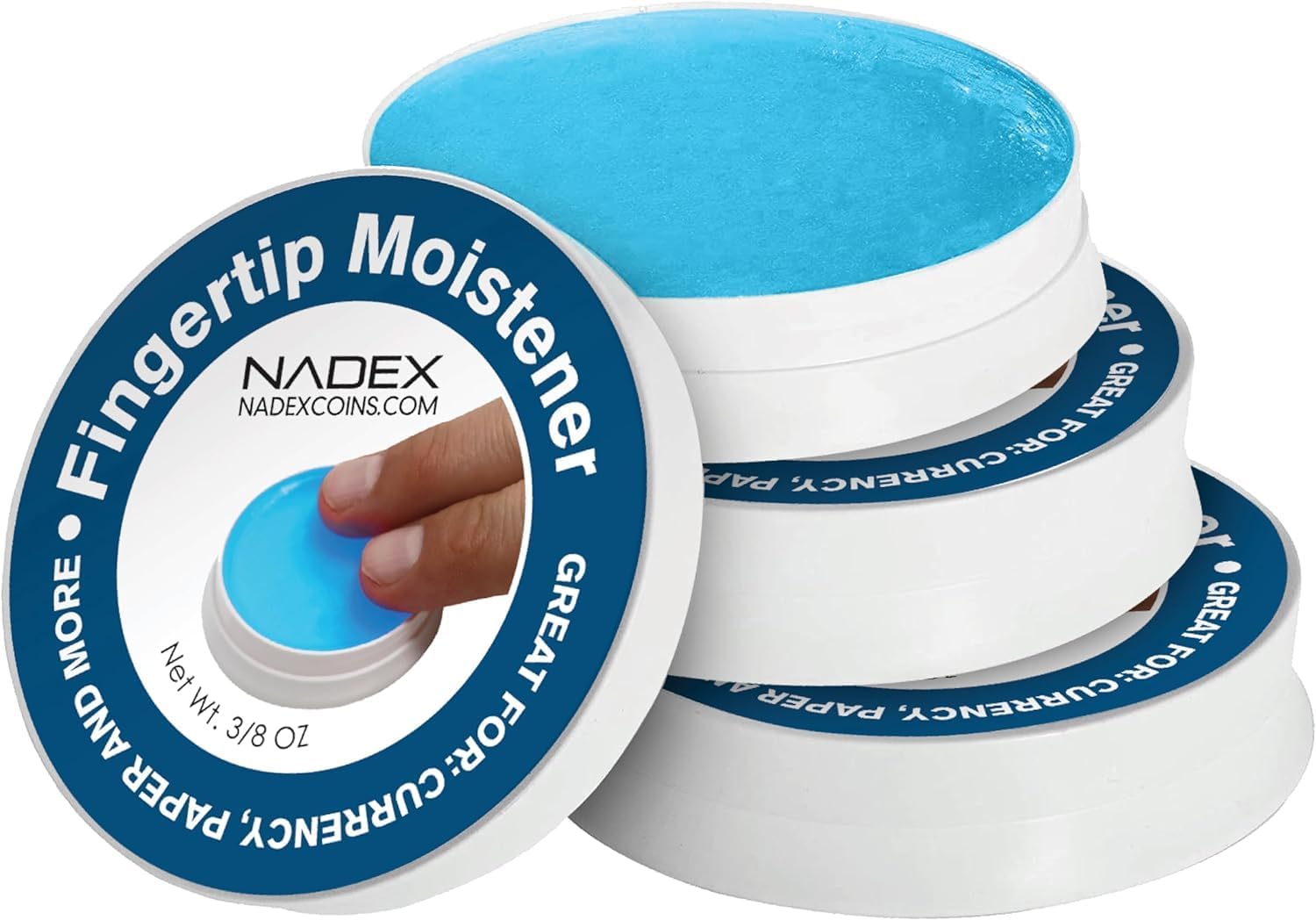 Nadex 12 Pack Fingertip Moistener Pads, Blue NonSlip