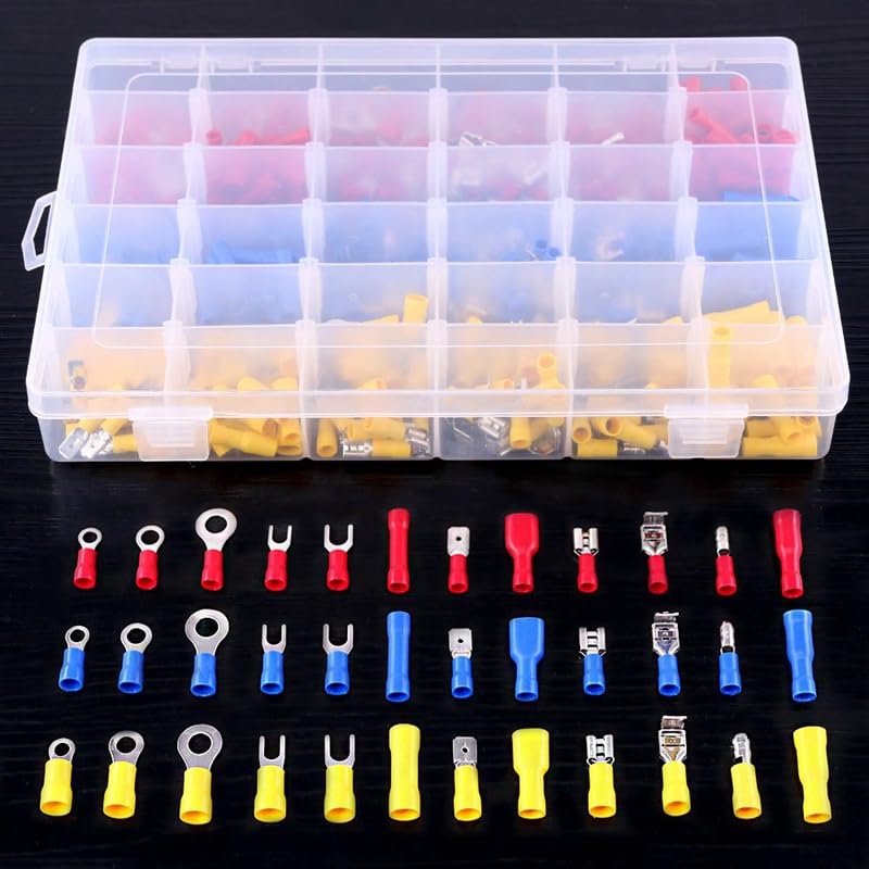 540Pcs Cable Squeeze Terminal Cold Pressing Joint Box-Packed Cable Wire Connector Quick Crimp Set Electrical Kit VUQLDHAYZ