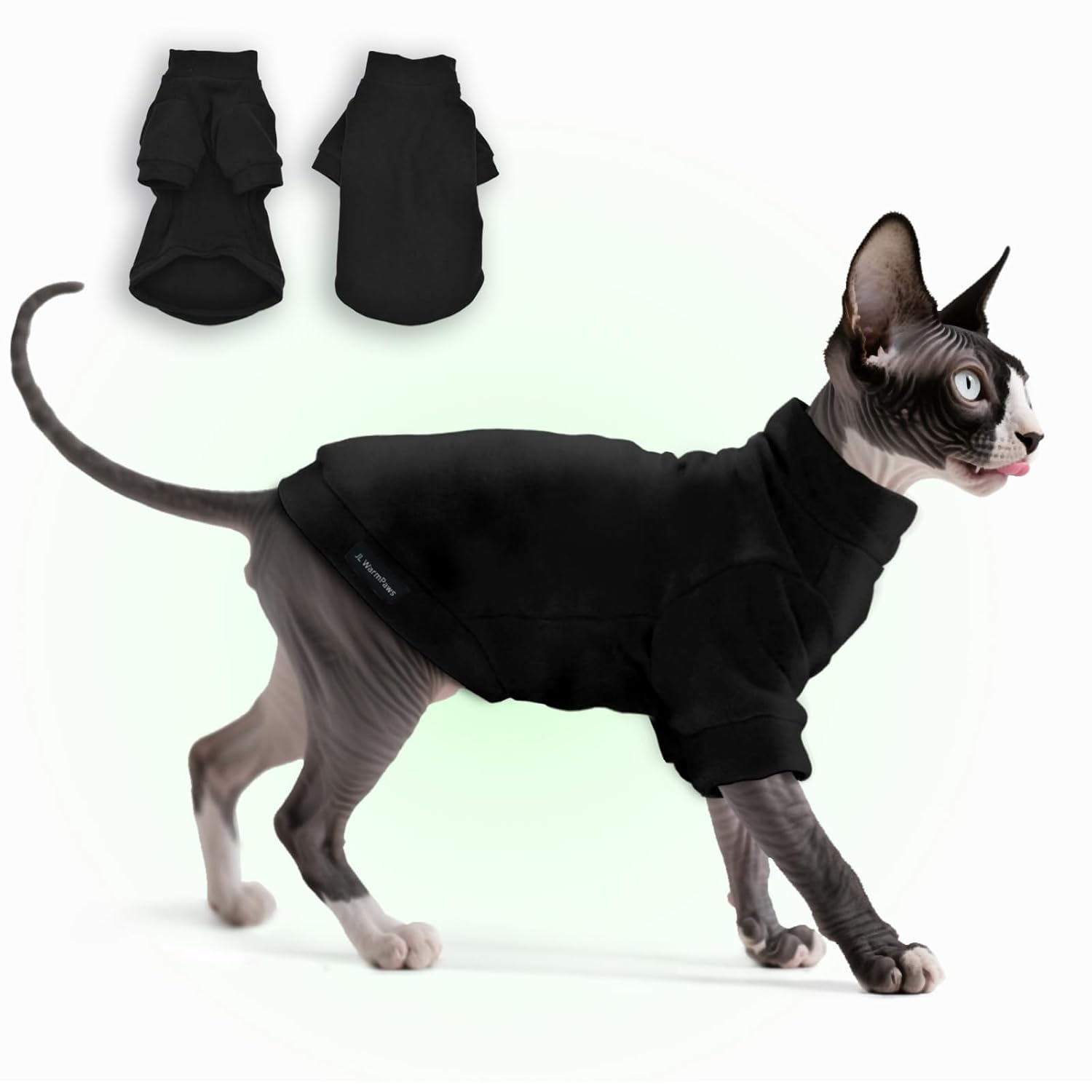 Fleece Sphynx Cat Clothes Soft Hairless Cat Clothes Pullover Cat Sweater for Chihuahua All Season Light and Warm Kitten Cloth for Cats Only Puppy Clothes Small Dog Sweater...