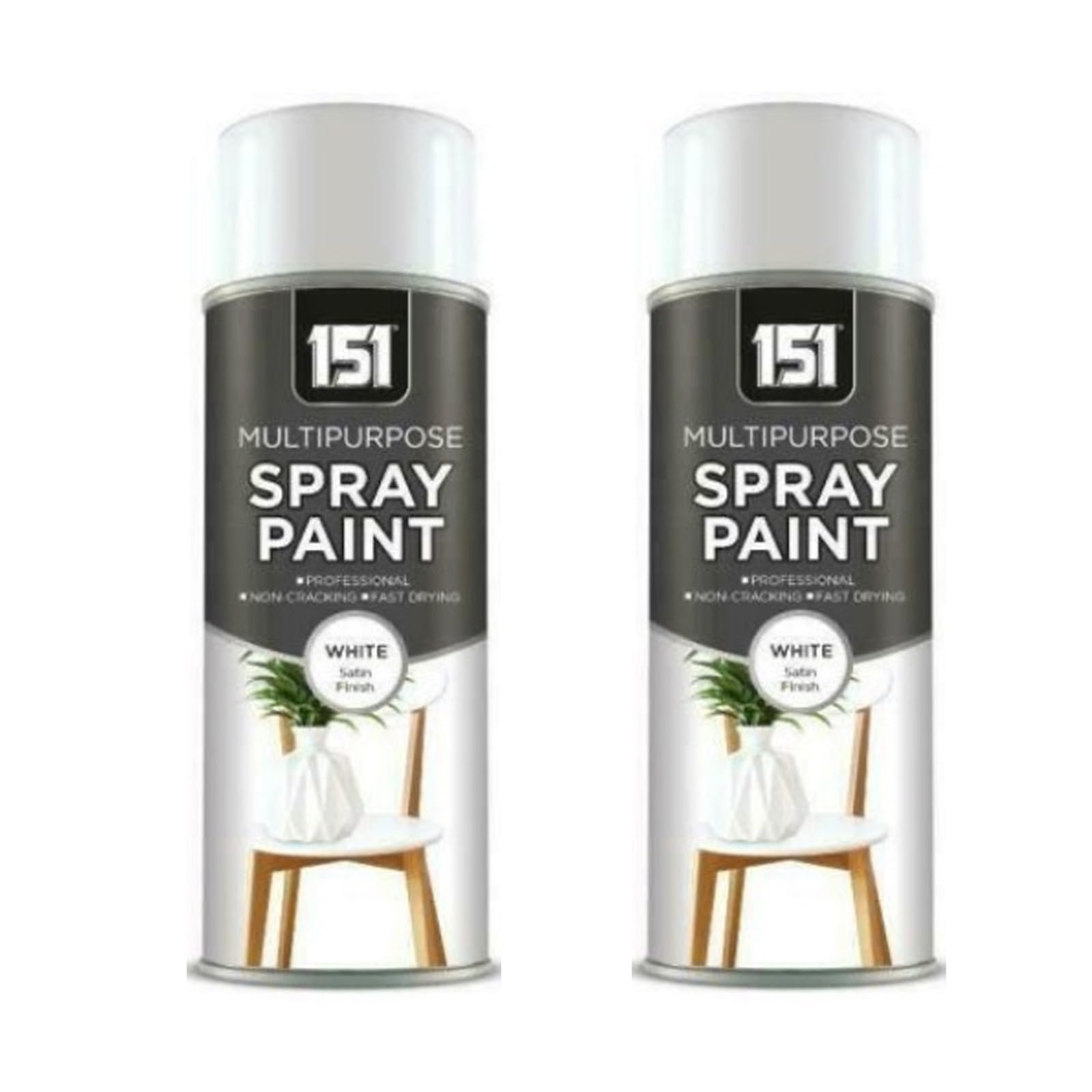 GSV Essentials 400ML White Satin Spray Paint, Reducing Overspray And Ensuring Consistent Results, Long Lasting Protection, Ideal For Both Indoor And Outdoor Applications, (2PCS)