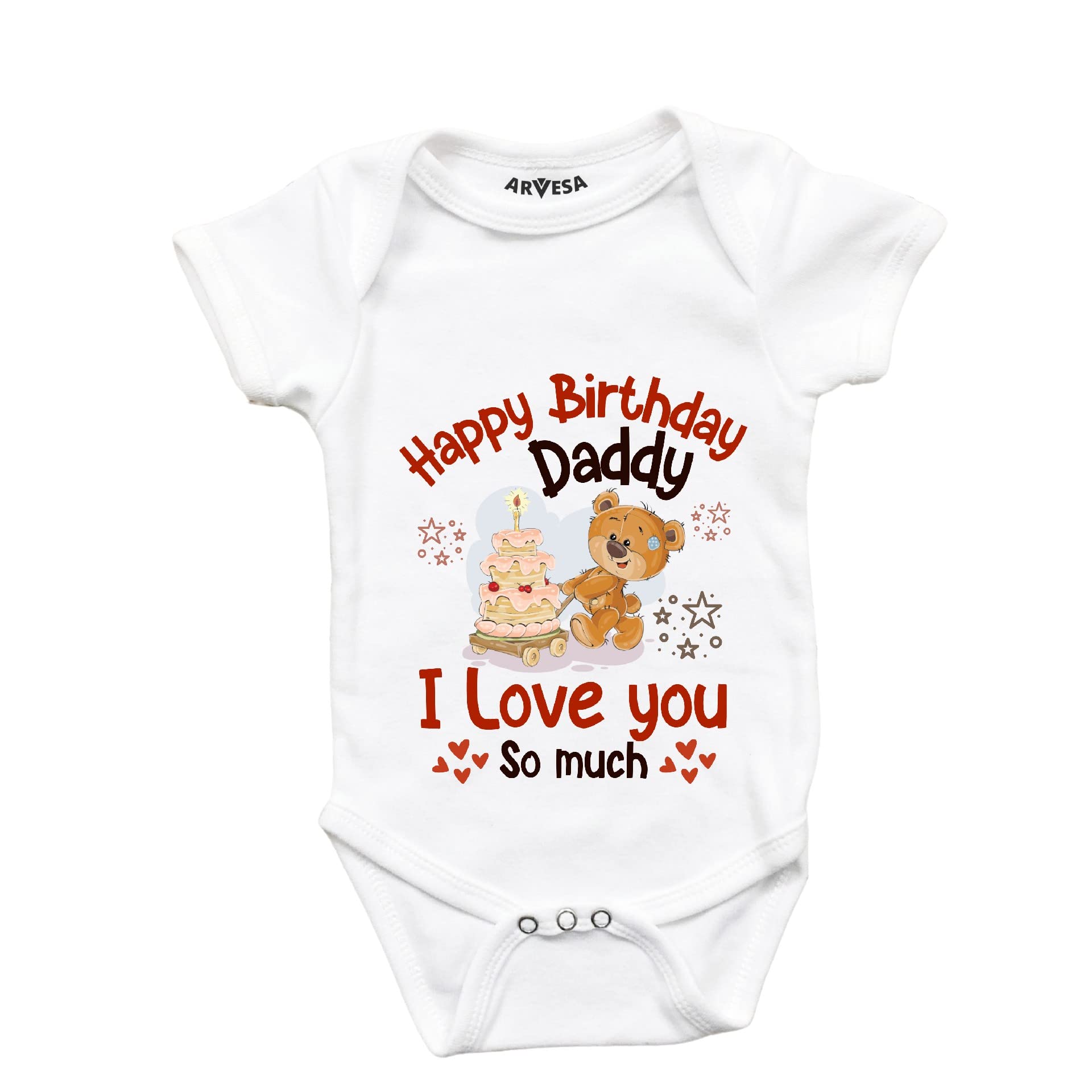 ARVESAHappy Birthday Daddy. I Love You So Much. Romper R-1305, Celebrating bond with Happy Birthday Daddy Baby T shirt