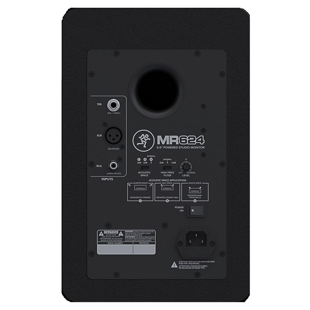 MACKIE MR-Serie, Studiomonitor 6,5 Zoll (16,5 cm), professionelle Qualität mit ultrabreiter Streuung, angetrieben (MR624)