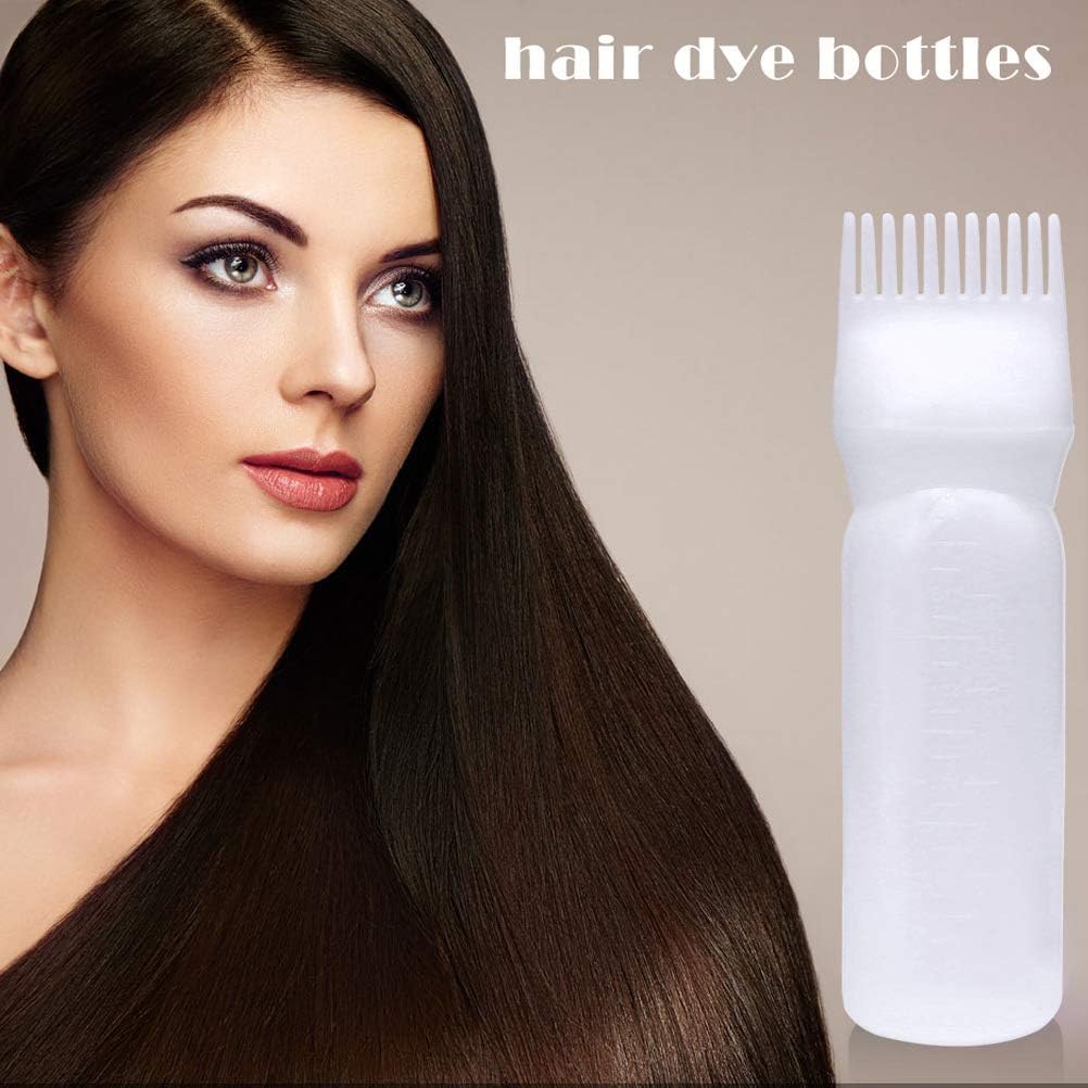 2 Pack 8oz Clear Plastic Bottles and 1Pack 6oz Root Comb Applicator Bottle,Applicator Bottle for Hair Plastic Squeeze Bottles with Twist Top Cap for Hair Coloring Dye Hair Oiling Care,Hair Bleach : Beauty & Personal Care