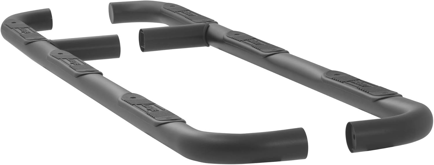 LUVERNE 451517 Black Nerf Bars (3 Inch Round Tubular Black Powder-Coated Stainless Steel) - 1 Pair